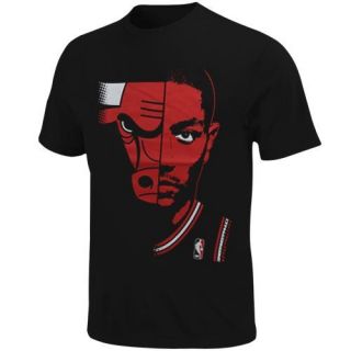 Majestic Derrick Rose Chicago Bulls Logo Man T Shirt Black