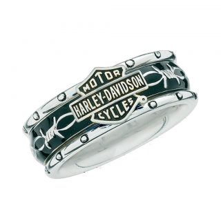 Harley Davidson Ladies Silver Rumble Roll Ring New