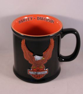 Harley Davidson 2002 Motorcycle Eagle Black Coffee Mug