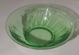 Vtg 1929 Federal Green Depression Glass 7 1 2 inch Large Berry Bowl