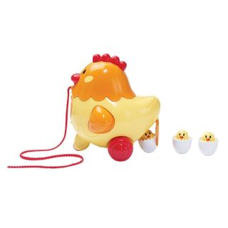 iPlay Henrietta the Egg Laying Hen Hatching Chicks Baby Pull Along Toy