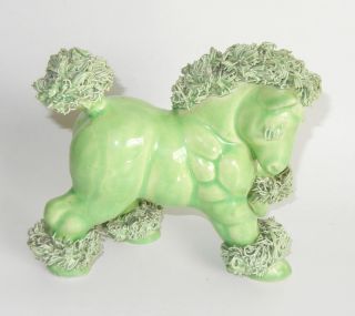 Vtg Spaghetti Trim Horse Green Prancing Pony