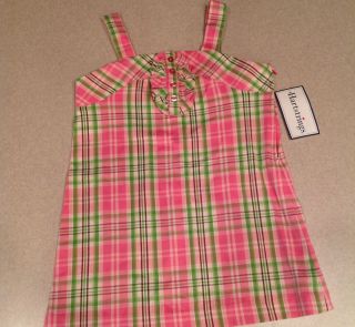 Hartstrings Girls Pink Plaid Jumper Dress size 4