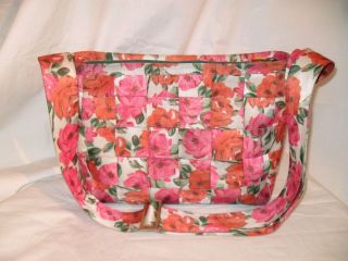 Harveys Pink Orange Floral Print Seatbelt Crossbody Shoulder Bag