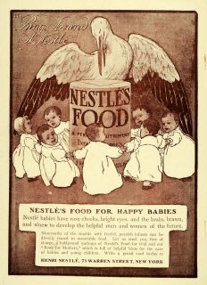 1903 Ad Henri Nestle Food Infant Baby Formula Stork Original