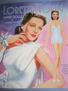  Loretta Young Paper Doll Book by Marilyn Henry w Movie Costumes