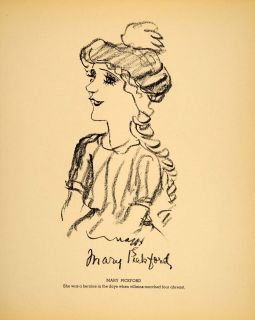 1938 Mary Pickford Henry Major Bugs Baer Lithograph Original