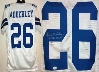 Herb Adderley Signed Autographed Dallas Cowboys Jersey JSA Witness