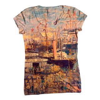  Womens Top Ladies T Shirt Claude Monet Grand Quai at Havre