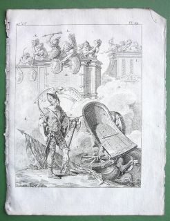  in Battle Chariot Towers per Herodotus 1774 Antique Print
