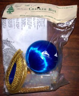 Cracker Box Ornament Kit Royal Hawaiian 3 Royal Blue Satin Ball