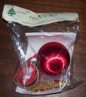 Cracker Box Ornament Kit Jezebel 3 Red Satin Ball Golden Oldie