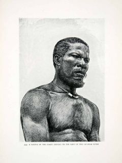  Berebi Liberia Africa Indigenous Man Portrait Harry H. Johnston Art