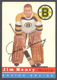 1954 55 Topps Hockey 37 Jim Henry Boston Bruins EX NM