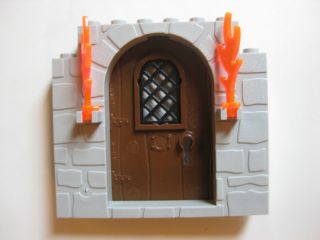  Castle DOOR Gray Frame With Brown Door and Flames DUNGEON Harry Potter