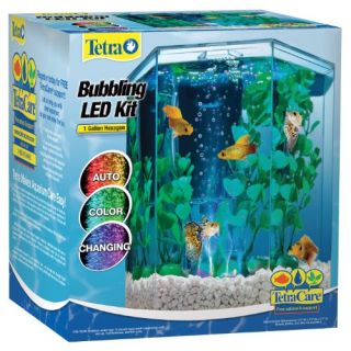 Hexagon Aquarium Kit with LED Bubbler 1 Gallon New