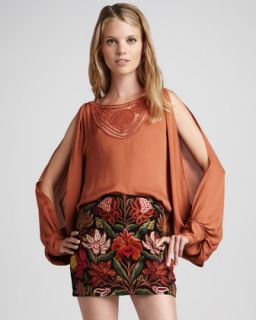 Haute Hippie Embroidered Miniskirt   