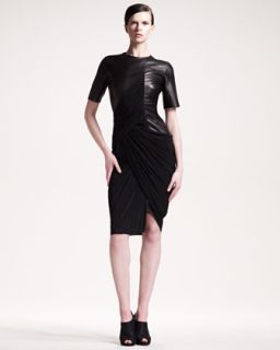 Alexander Wang Jersey/Leather Combo Dress   
