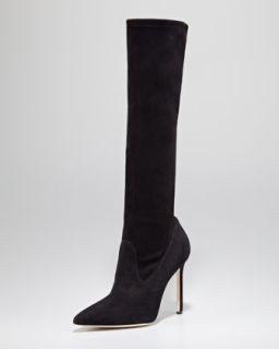 Manolo Blahnik Pascalare Tall Stretch Leather Boot   