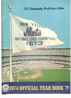 New York Mets 1974 Official Yearbook   NL Championship  World Series