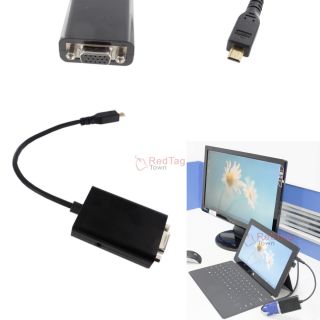 Micro HDMI to VGA Converter Adapter Cable For Surface RT Moto Xoom PC