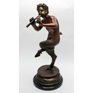 Gallery Quality Lost Wax Bronze Pan Horned Forest Greek God Marble