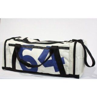 35 large excursion travel duffel color white sailcloth with red number