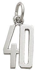 Rembrandt Charms Number 40 Charm, 14K White Gold Jewelry 