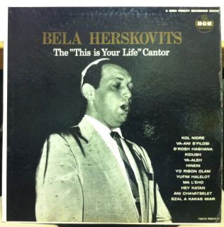 CANTOR BELA HERSKOVITS songs by this is your life LP VG+ E3424 Jewish