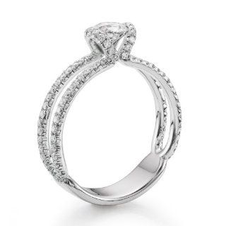 Diamond Engagement Ring in 18K Gold / White   IGI Certified, Round, 0