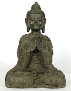 bronze 108 buddha robe statue buddhist asian deity 17 one