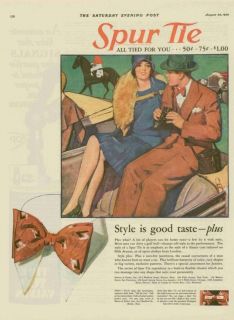 1929 Spur Tie Hewes Potter Vintage Ad Baumann Art