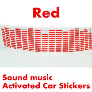 Red Sound music Activated Car Stickers Equalizer Glow 12V LED Light 45