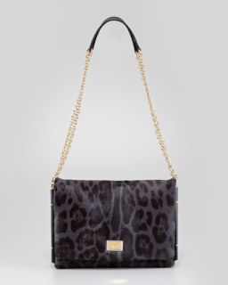 Dolce & Gabbana Miss Giusy Leopard Print Calf Hair Shoulder Bag