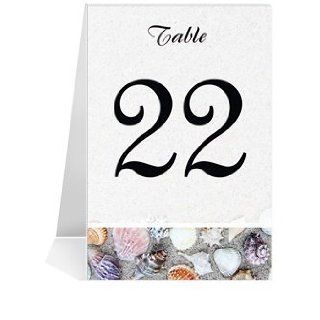 Wedding Table Number Cards   Shell Rainbow #1 Thru #27