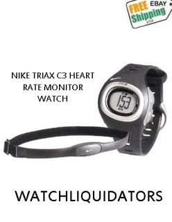 Nike Triax C3 Heart Rate Monitor Sport Watch Chrono Water Resistant