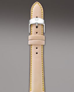 Michele 16mm Leather Strap, Natural   