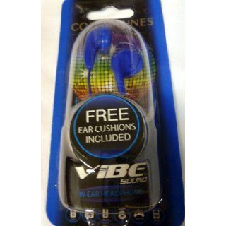 Vibe Sound In ear Headphones blue Color Tunes Stereo