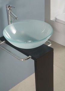 22  Glass Bowl Vessel Sink Bathroom Vanity Towel Rack