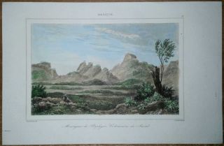 1843 print HILLS OF PORPHYRY, SIERRA DE LAS NAVAJAS, HIDALGO STATE