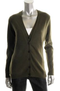 Hayden New Green Cashmere V Neck Tank Inset Cardigan Sweater Top s