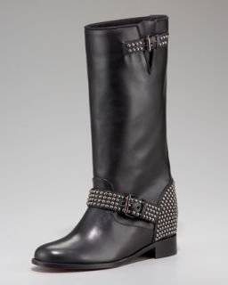 Christian Louboutin Studded Motorcycle Boot   