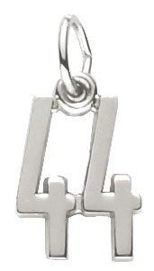 Rembrandt Charms Number 44 Charm, 14K White Gold Jewelry