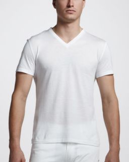 N22W9 Ralph Lauren Black Label V Neck Tee, Pure White