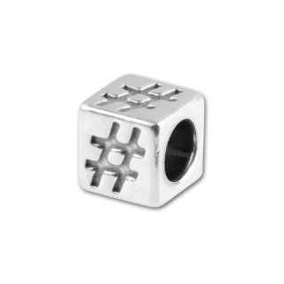   Sterling Silver 5.6mm Number Sign Bead Arts, Crafts & Sewing
