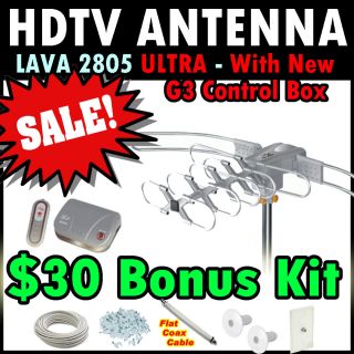 Lava HD 2805 Motorized Outdoor HDTV Antenna VHF UHF Lavasat HD2805