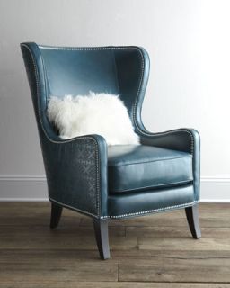 Nailhead Trim Leather Chair  