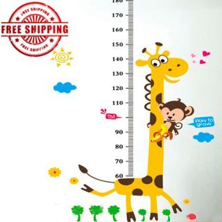 Large Kids Child Height Measurement Cartoon Wall Decals Stickers Vinyl