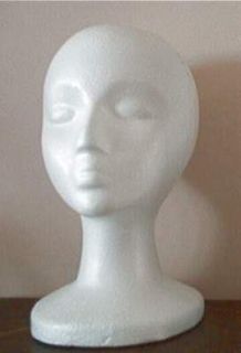   styrofoam mannequin head for costume wig hat sunglasses headdresses