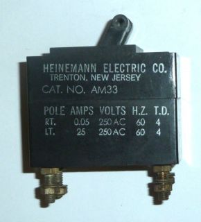 Heinemann AM33 2 Pole Circuit Breaker 05A 25A 240VAC
